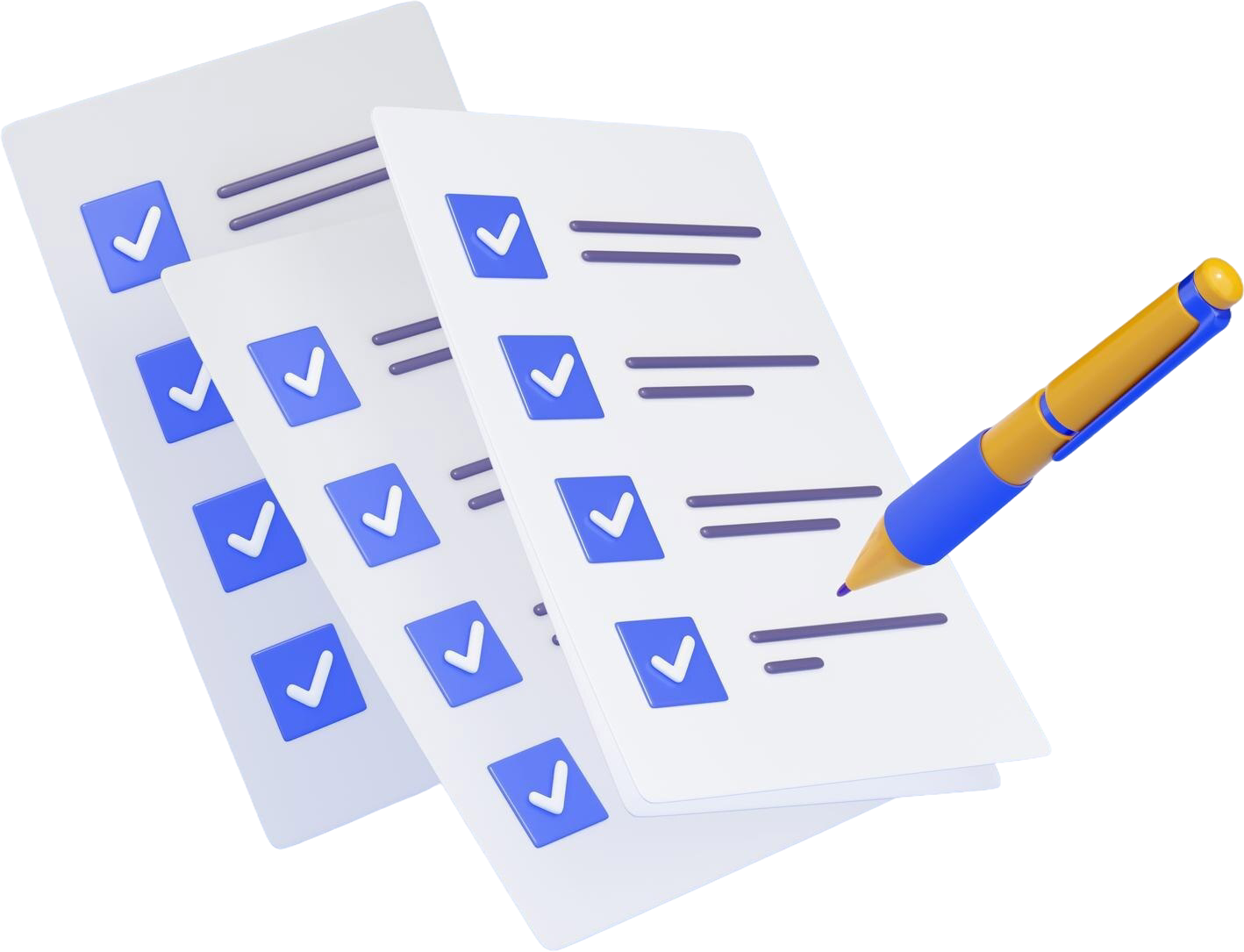 3d-illustration-pen-putting-blue-ticks-paper Emlak Talep